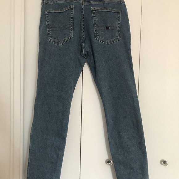 Tommy Hilfiger Logo Jeans Rare Size 32/30, Tommy Hilfiger Spell-Out Jeans HTF - Picture 3 of 8